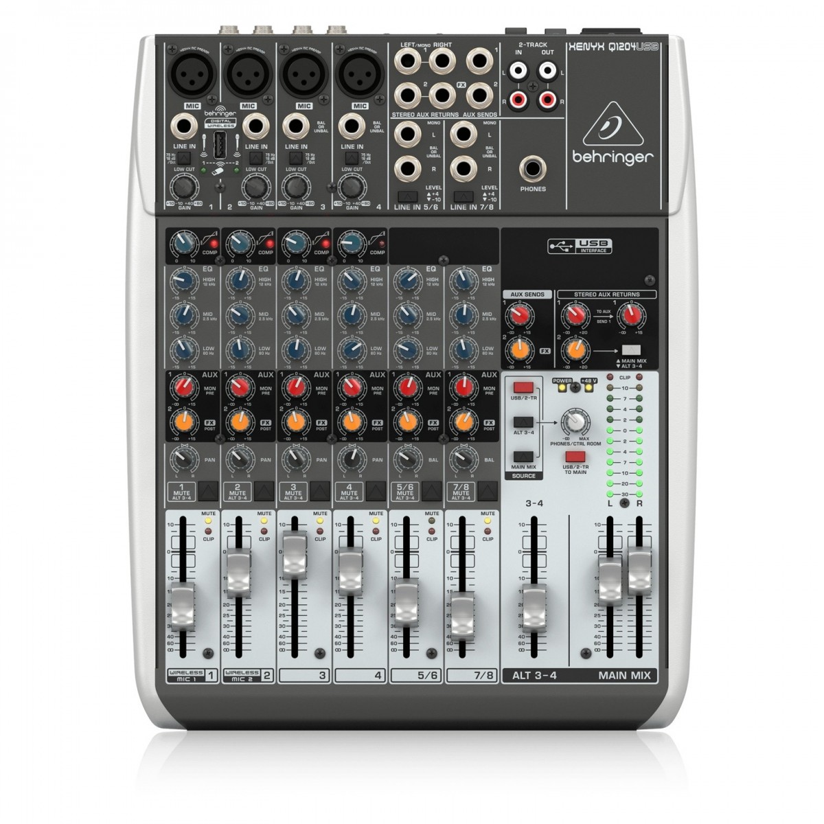 Behringer XENYX Q1204USB Compact Analog USB Mixer