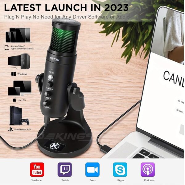 USB Podcast & Gaming Microphone – Plug & Play Condenser Mic  - Image 5