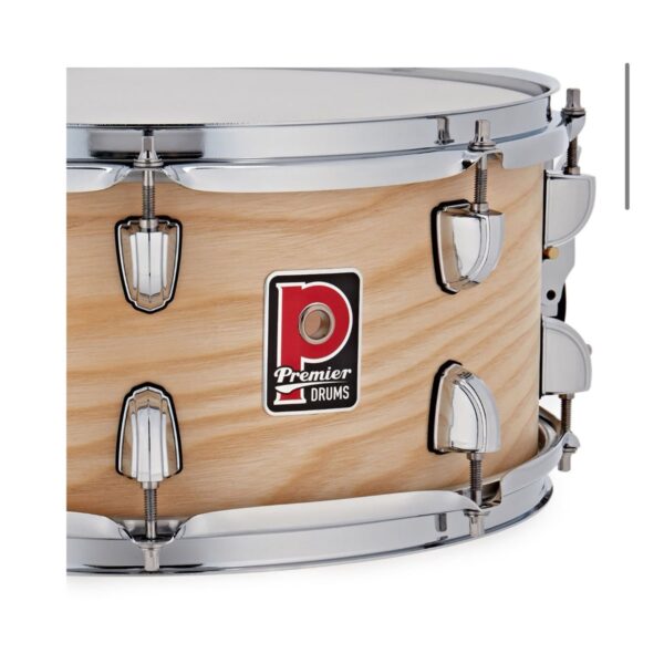 Premier Artist PAB1455S 14” x 5.5” Steel Snare Drum - Natural Ash Satin - Image 4
