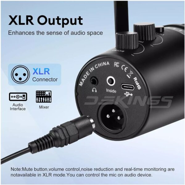 Podcast Microphone XLR/USB - Black - Image 3