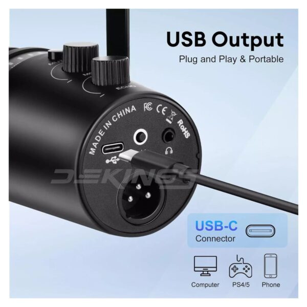 Podcast Microphone XLR/USB - Black - Image 5