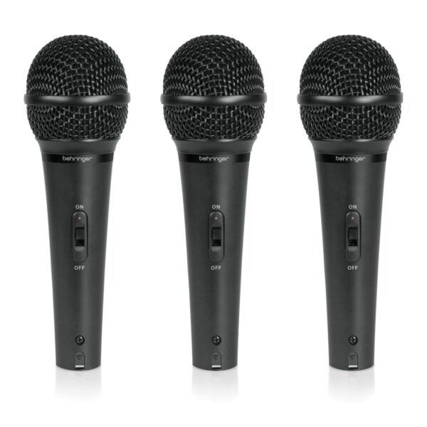 Behringer XM1800S 3 Dynamic Cardioid Vocal and Instrument Microphones (Set of 3) - Image 2