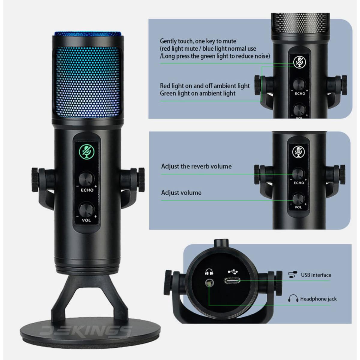 ZX-776 RGB USB Podcast Microphone - Image 3