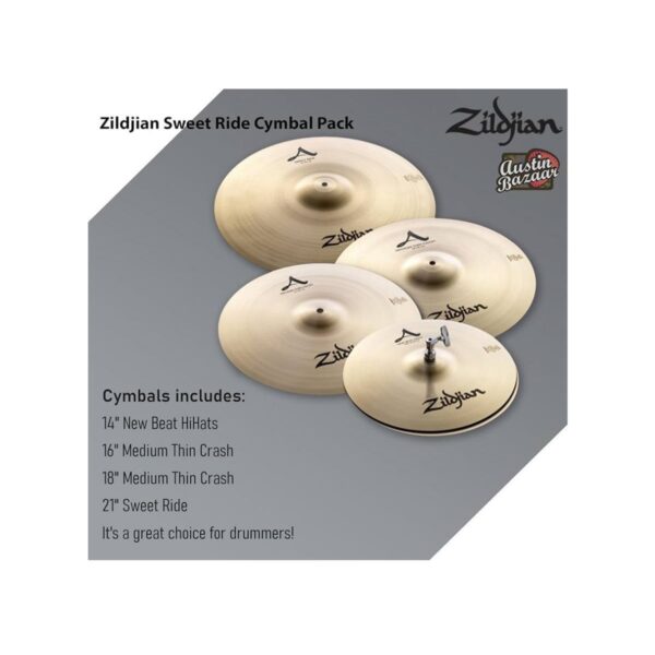 Zildjian A391 Cymbal Box Set – 4-Piece A-Series Cymbal Pack - Image 2