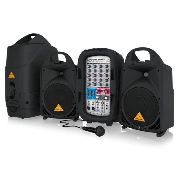 Behringer EPA300 Portable 300-Watt PA Sound System with Speakers, Mixer & Microphone - Image 2
