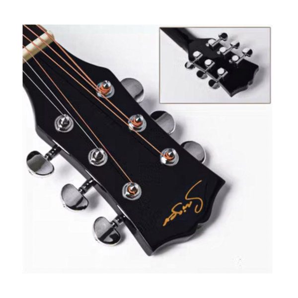 SMIGER GA-H11 Semi-Acoustic Guitar-Black - Image 2