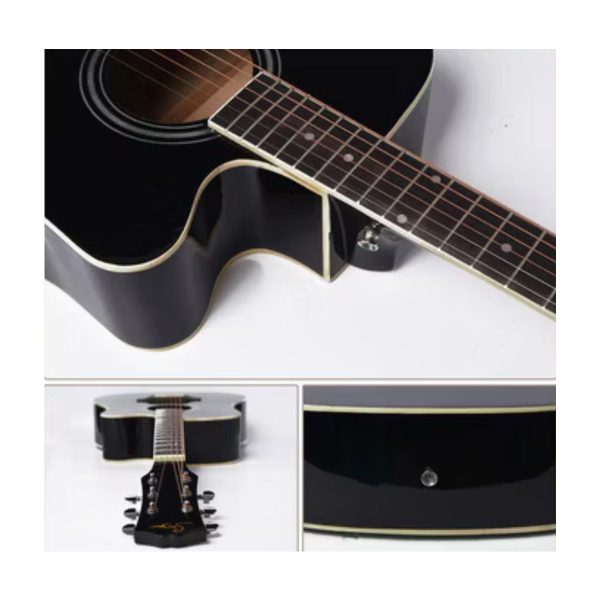 SMIGER GA-H11 Semi-Acoustic Guitar-Black - Image 3