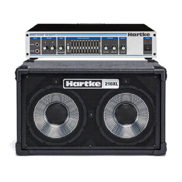 Hartke 210XL 200-watt 2x10” Bass Cabinet Bundle with Hartke HA2500 250-watt Bass Head