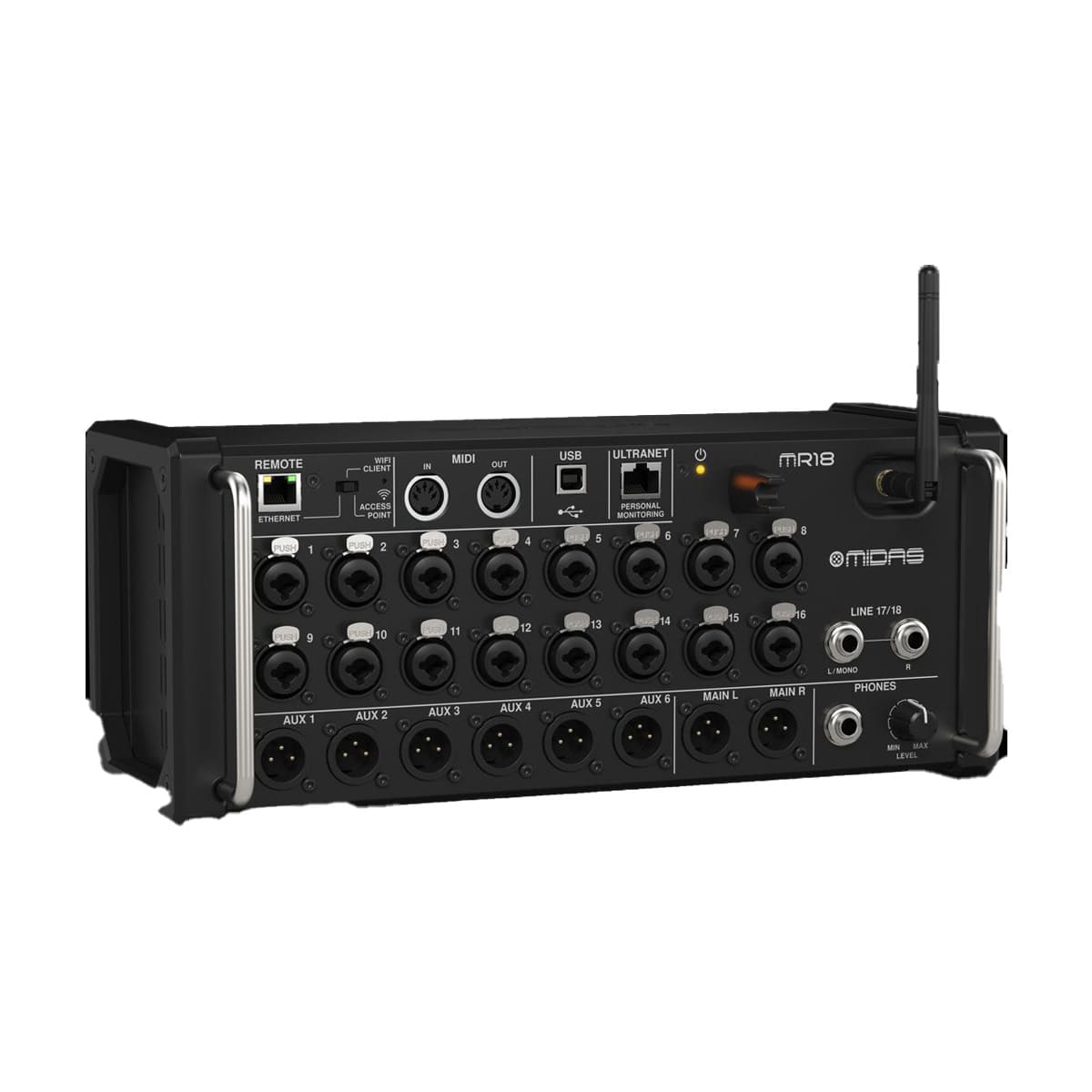 Midas MR18 18-Input Digital Mixer for iPad/Android Tablets with Wi-Fi and USB Recorder - Image 4