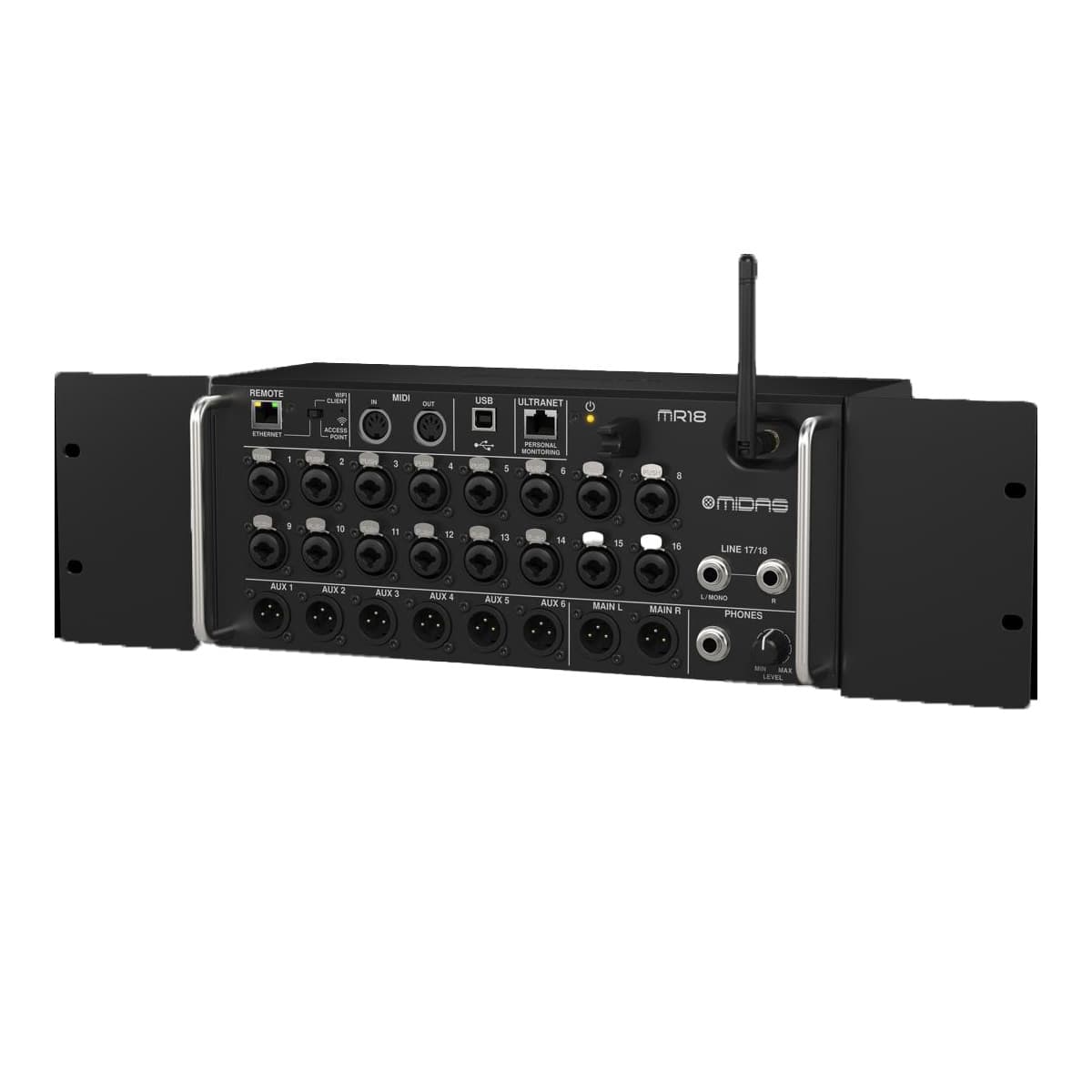 Midas MR18 18-Input Digital Mixer for iPad/Android Tablets with Wi-Fi and USB Recorder - Image 2