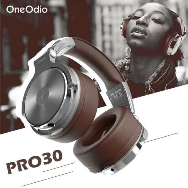 OneOdio® Pro-30 Studio Wired Headphones (Silver) - Image 3