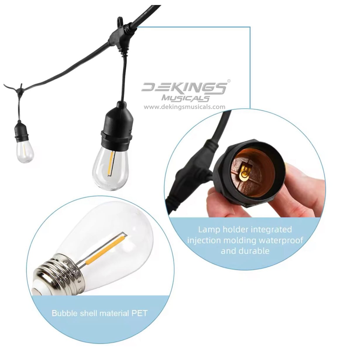 20-Meter Outdoor String Rope Light with 20 LED Bulbs - Image 3