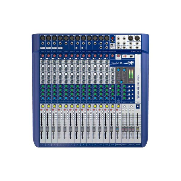 Soundcraft Signature 16 Compact 16-Channel Analog Mixer with Built-In Effects – Pro Audio Mixer for Live & Studio
