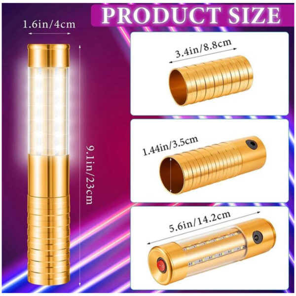 Rechargeable White Led Light Champagne Strobe Baton(Short) - Image 2