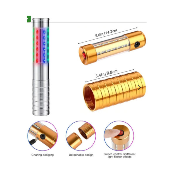Rechargeable RGB Led Light Champagne Strobe Baton - Multicolored - Image 2