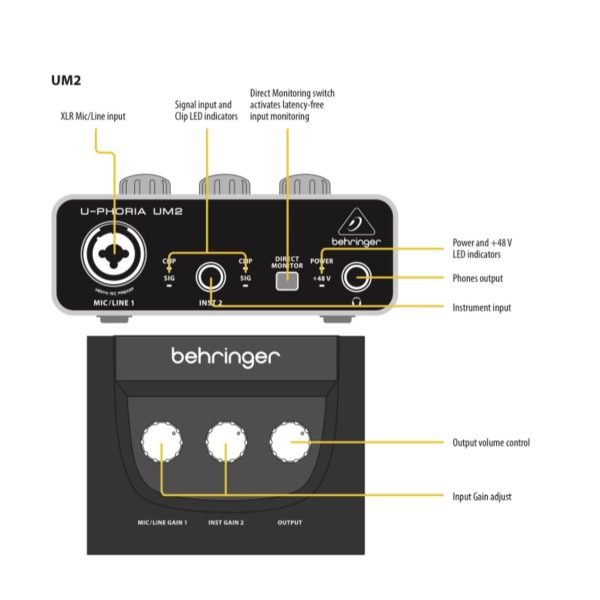 Behringer U-phoria UM2 Audio Interface - Image 4