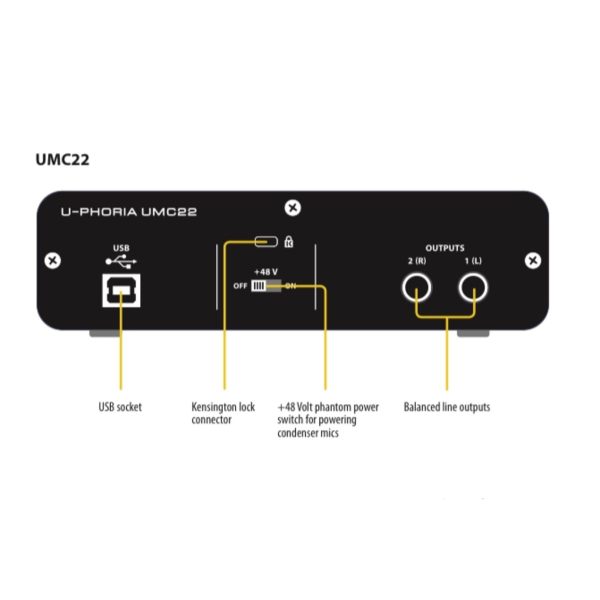 Behringer U-phoria UMC22 USB Audio Interface - Image 4